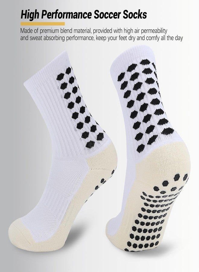 Ultrafun 5 Pairs Soccer Socks with Grip Pads Non Slip Football Basketball Sports Socks for Men Women (5Pairs-Black) - Image 4